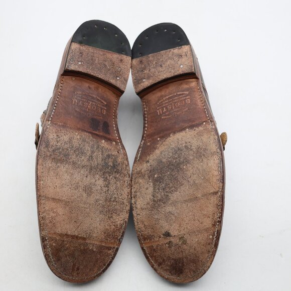 Bed Stu Panza Men's 13 Distressed Brown Leather Double Monk Strap Casual Dress - Picture 7 of 10